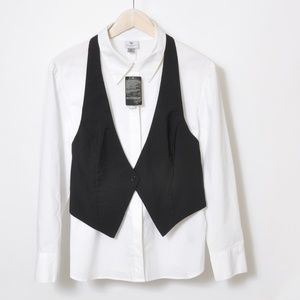 Vest & Shirt* Long Sleeve *Worthington White Stretch